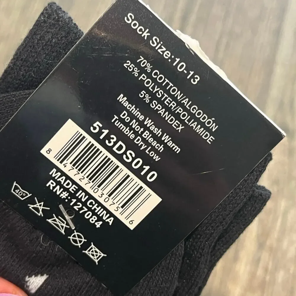 NWT Yelete Mens Dress Socks Printed Cotton Blend 513DS010 Black Size 10-13